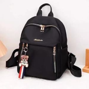 Backpack Remaja Korea Classic Tahan Air dengan Tali Removable - Warna Solid/Polkadot