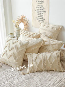 Phong Cách Bohemian Trắng Vỏ Bọc Ghế Sofa Maroc Ấn Độ Boho Sang Trọng Lịch Sự Wabi Sabi Nhật Bản Tối Giản Thiết Kế Dành Cho Phòng Khách Sạn Gia Đình