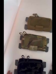 2024MOLLE Admin Panel Pouch Tactical Adapter Admin Pouch For Plate Carrier FCSK FCPC Belt Hook Loop  EDC Bag Dual Zipper