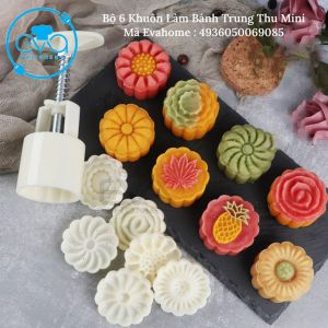 Bộ 6 Khuôn Nhấn Tạo Hình Làm Bánh Trung Thu Mini Tiện Dụng M4936