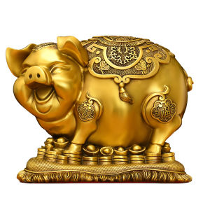 Bronze Large Lucky Pig Savings Bank Decorative Item Shop Decoration Golden Pig Festive Supplies Home Store Decoration