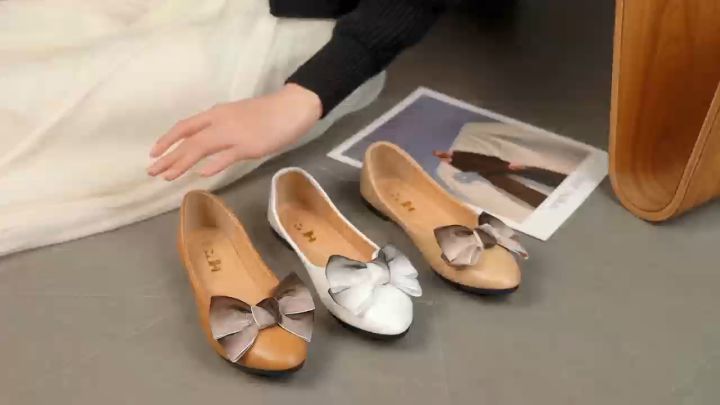 COCO#BX07 Chic Bowknot Ballet Flats in Microfiber Leather for Women - Korean Trendy Casual Shoe