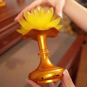 SXH LED Colorful Lotus Lamp for Home Use Plug-in Buddha Lotus Lamp Battery-operated Eternal Light Guanyin Lamp Ornament