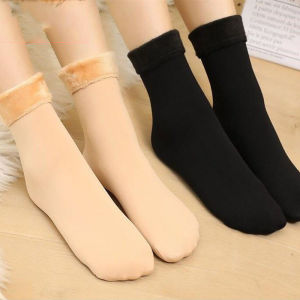 Thickened Fleece Snowy Socks for Men And Women Mid-calf Bareleg Warm Floor Socks Couple Short Socks Autumn Winter Collection