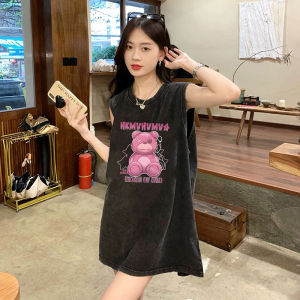 เสื้อยืดผ้าฝ้ายสําหรับผู้หญิงฤดูร้อน 2023 ใหม่หลวมแขนยาวพิมพ์ Workwear สไตล์รูปแบบเรขาคณิต Crewneck แขนสั้น