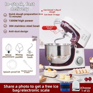 [China Plug Adapter Needed] SUNATUR | Home & Commercial Kitchen Mixer Automatic Dough Kneader