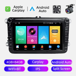 Android 15 For VW Volkswagen T5 Jetta Passat B6 Golf MK6 Tiguan Touran Scirocco Skoda Rapid Octavia 2 Din Auto Radio Carplay GPS