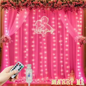 Holiday LED Curtain Lighting String USB 8 Modes Christmas New Year Party Lights Home Wedding Birthday Venue Decor Aesthetic