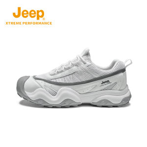Jeep | Jeep Outdoor Mens Hiking Shoes Breathable Mesh Anti-slip Wear-resistant Shock-absorbing Low-cut Synthetic Leather+Fabric Upgraded Version