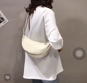 Womens cross body bag with cotton zipper pocket Interior pocket Nylon dumpling bag Small cloth