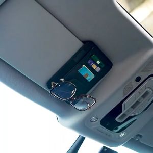 4 Slot Tempat Kartu Visor Mobil Car Sun Visor Card Organizer Dompet Tempat Kartu E-toll Mobil Tempat Kartu CD Kacamata Pen