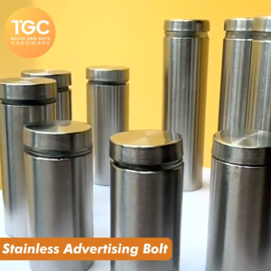 TGC 10PCS Stainless Advertising Bolt M19 (25mm up to 100mm) Glass Holder / Standoff Pin Screw / Glass Stand Off Bolt / Signage Bolt 25 30 40 50 60 70 80 100