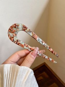 Elegant Large U-Shaped Acetate Hairpin Womens Moisture-Rich Bun Hair Accessories Mature Sense Hair Clips Fashion Jewelry