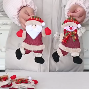 Christmas Plush Doll Ornaments Xmas Doll Dancing Snowman Deer Bear Fabric Doll Small Pendant Gift