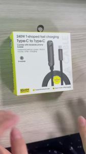 240W Phone Holder Data Cable 2-in-1 Foldable Holder Type-C to Type-C Supported Data Synchronization Game Portable Charging Cable