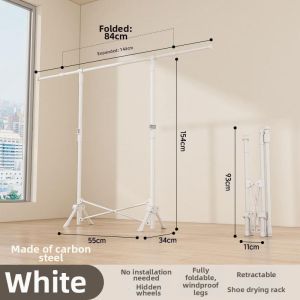 Telescopic Foldable Mobile Clothes Rack