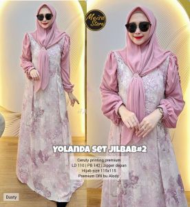 Dress yolanda - ceruty printing premium Ld 110 pj 142 zipper depan
