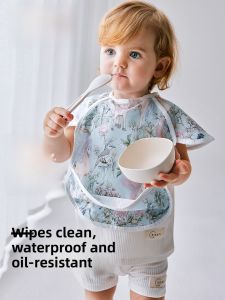 Baby Eating Apron Waterproof Polyester Fiber Anti-Mud Outerwear Sleeveless Reverse Wear Childrens Food Supplement Cover up