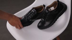 Sepatu Pantofel Formal Pria Cowok Dewasa Kerja Kantor Kuzatura Putih Full White Casual Classic Terbaru