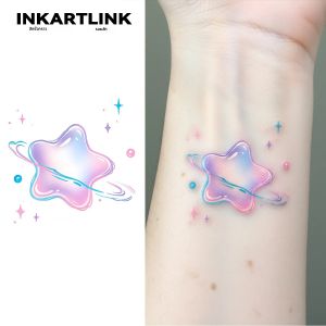 สติกเกอร์รอยสักชั่วคราว INKARTLINK กันน้ำ พิมพ์สี ลายศิลปะ ดาว รอยสักชั่วคราว อุปกรณ์ปาร์ตี้ สติกเกอร์ DIY