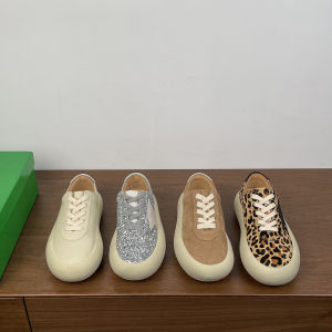 Retro Distressed Star Little Dirty Shoes Womens Sequin Leopard Print Ugly and Cute Big Head Bread Shoes Platform Shoes Thick Sole Casual Dirty Shoes