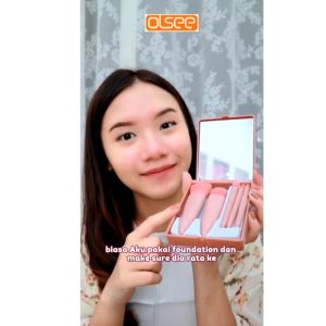 Kit Kuas Rias 6 In 1 Dengan Cermin Built-in Set Kuas Makeup Premium Bedak Cermin Brush Shaow Mata Traval Kit Alat MakeUp