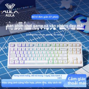 AULA | Bàn Phím Không Dây Ba Chế Độ Cảm Giác Cơ Im Lặng