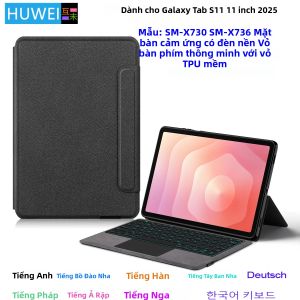Bao Da Bàn Phím Magic Dành Cho Samsung Galaxy Tab S11 11 Inch 2025 SM-X730 SM-X736 - Vỏ Bàn Phím Máy Tính Bảng TPU Chống Sốc Có Chức Năng Chân Đế