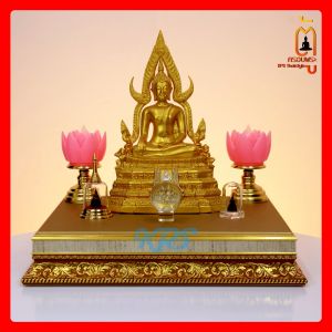 ฐานพระ สีทอง ลายไทย ฐานรองพระ แท่นวางพระ แท่นรองพระ ฐานวางพระ ฐานตั้งบูชาพระ แท่นบูชา ที่วางพระ