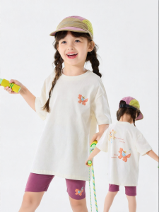 DUDUJIA | Áo Thun Tay Ngắn Hình Hoạt Hình Bé Gái Cotton