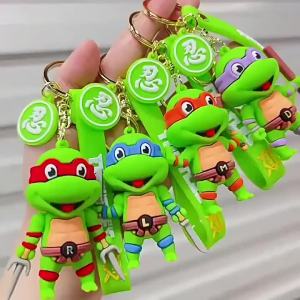 Bandai | Bộ Móc Khóa Hình Nhân Vật Ninja Rùa Anime - Bộ Đồ Chơi Móc Khóa Teenage Mutant Ninja Turtles Raphael Donatello Trang Trí Túi Xách Ô Tô Quà Tặng Cho Người Hâm Mộ