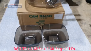 Bộ Tô Nhựa Trộn Salad Cao Cấp 4 Món/ Tô Nhựa SAN Cao Cấp Cẩm Thành