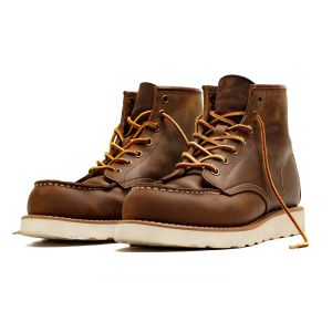 MADEN | Mens Winter American Retro Full-grain Leather Square-toed Boot