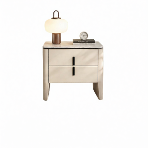 Round Corner Scratch Proof Luxury Stone Bedside Table