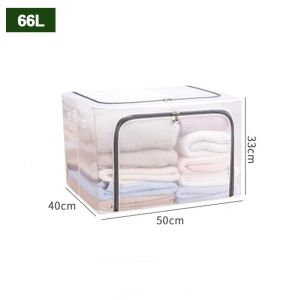 SG SellerTransparent Dust-proof Thickened Foldable Storage Box /wardrobe storage /wardrobe organizer stackable storage box /Large Capacity Clothes Storage Bag with Handles and Sturdy Zipper for Home Bedroom Closet Office