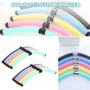 10 PCS Colorful Foam Sponge Coat Hangers Bendable Flexible Rack For Outdoor Camp Travel Wide Shoulder Non-Slip Clothes Storage