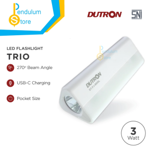 Senter Mini DUTRON Trio LED 3W Flashlight Type C Rechargeable Hand Flashlight DT-FJ-8655L 3 Watt