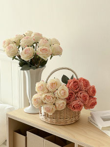 European Luxury Ceramic Rose Flower Vase & Artificial Flower Home Decor