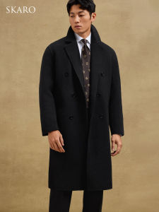Double-Faced Camel Hair Mens Wool Overcoat