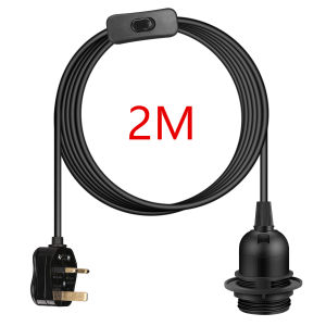 2m-3m Lamp Bases Universal With Switch Led Bulb Socket Adapter Screw Hanging Lamp Holder Accessories Tools UK Plugs Suspension