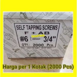 Sekrup Tap Tapping Screw FAB FH Kepala Rata (+) Moon Lion 6x3/4" 6 x 3/4" ( 6x2cm ) 2cm 2 cm