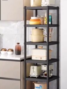 3/4/5 Layer Kitchen Storage Rack Organizer With Wheels Pull Out Organizer Microwave Shelf Rack Stainless Steel Heavy Duty Kitchen Trolley Cart Microwave Stand Oven Shelf Space Saver Multi-layer for Garage Pantry Bathroom