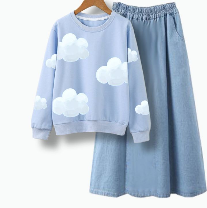 Aero Komb Leher Rib Unicorn Bunga Sweater Anak Perempuan main image 1