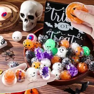 5-30Pcs Cute Halloween Squeeze Stress Relief Ball for Halloween Party Favors Birthday Gifts Bag Fillers