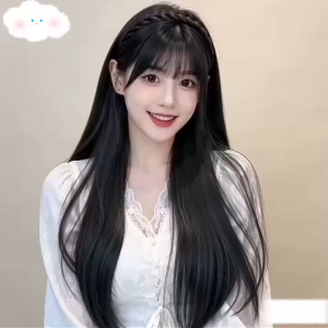 【 COD/In Stock 】 Air Feel Straight Hair Wig Half Head Cover Korean style Long Straight Hair Half Head Wig Heat Resistant Synthetic Fiber Easy to Wear and Manage Natural Fluffy Fashion Women