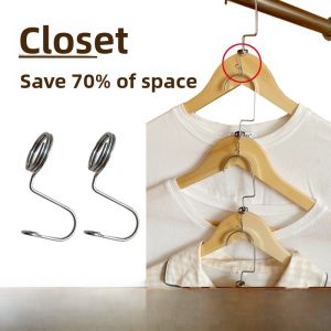 Home Use 304 Stainless Steel Clothes Hanger Connector Multi Layer Hanging Hook Closet Storage Tool with Buckle China Made