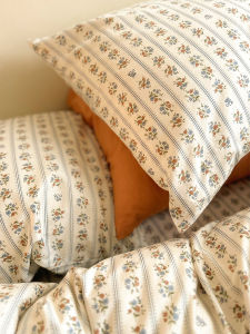 Retro Korean Pure Cotton Floral Pillowcase Pair Single Person 100% Cotton Pillow Cover Individual 48x74cm Pillow Bag