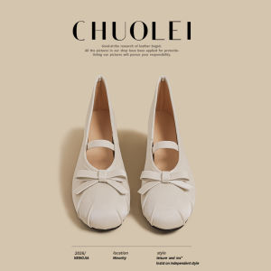 CHUOLEI | New Spring Mary Jane Ballet Flats Round Toe White Bow