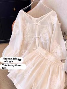 TIANANQI | Unique Design Chinese Style Embroidered Button-down Shirt