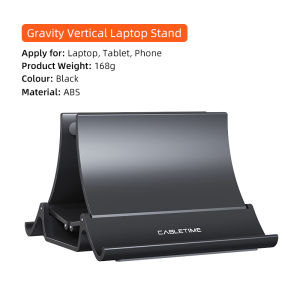 Cabletimes | CABLETIME Vertical Adjustable Laptop Stand Gravity Holder Heat Dissipation Non-slip Silicone for MacBook Surface iPad HP Dell